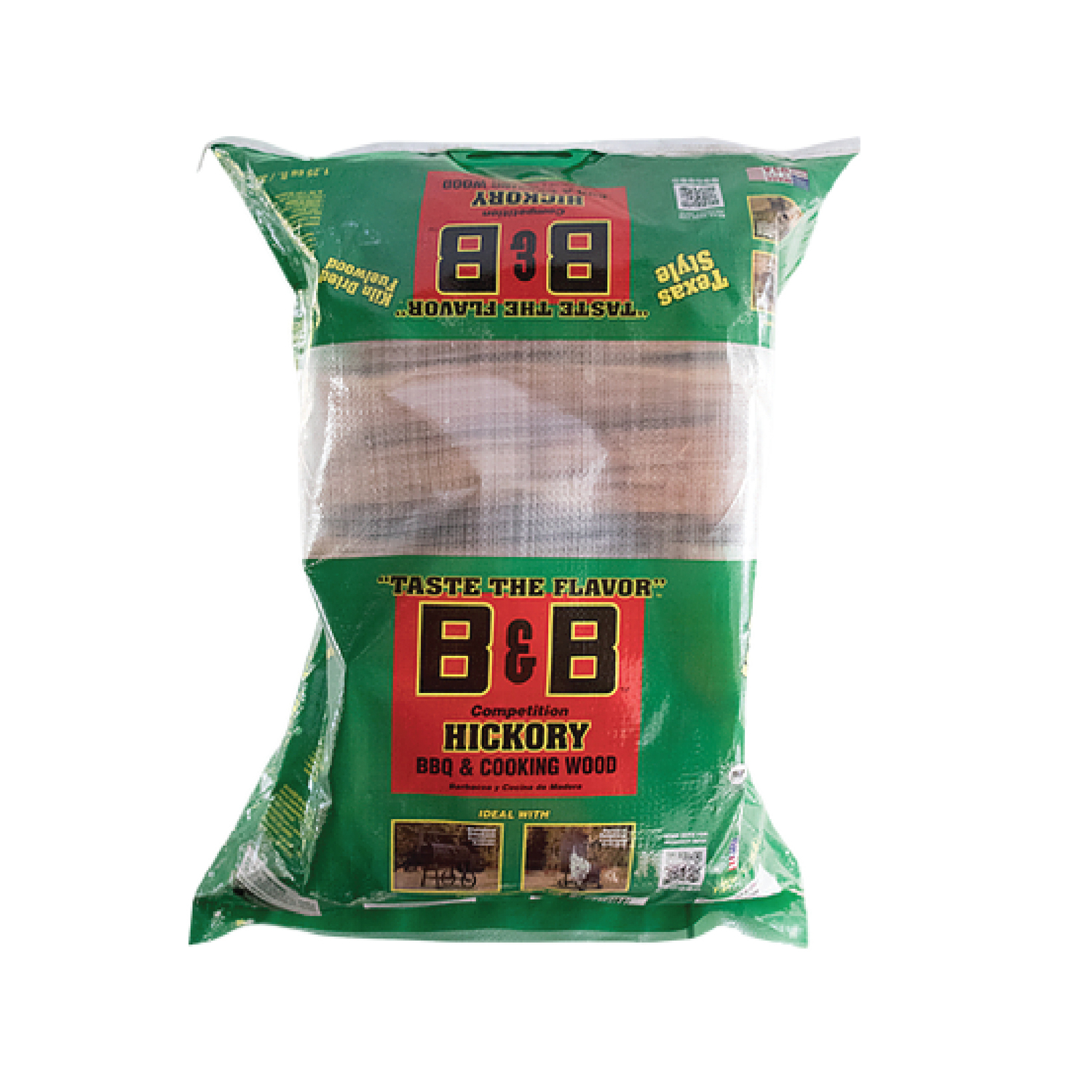 B\u0026B Charcoal All Natural Hickory Cooking Logs 1.25 cu ft - Intensery