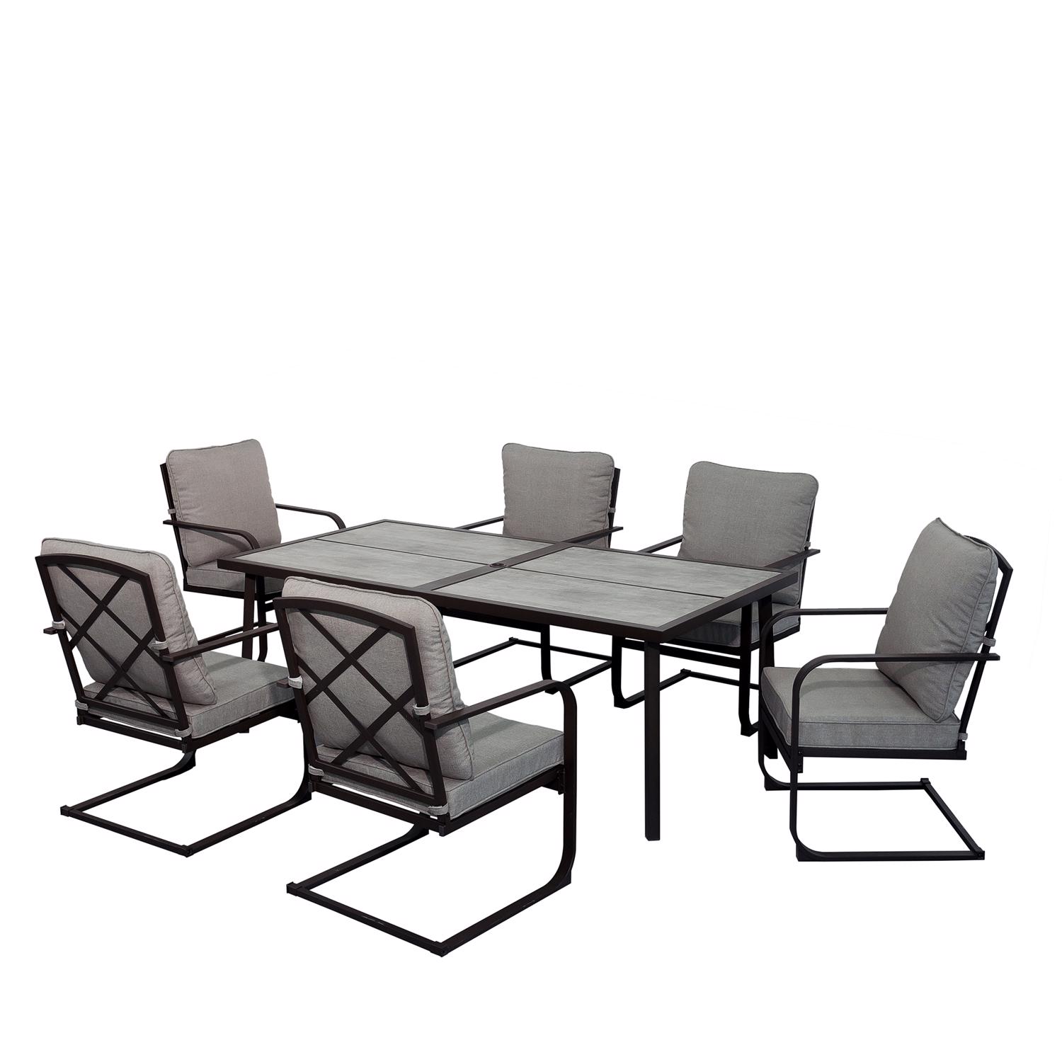 Living Accents Lakehurst 7 pc Steel Dining Set - Intensery