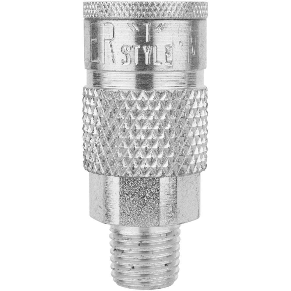 Milton 1/4 MNPT Tru-flate/Parker T Style Quick Connect Steel Coupler - Intensery