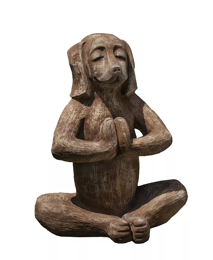 Campania International Yoga Dog Garden Statue - Intensery