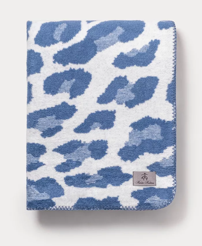 Brooks Brothers Leopard Luxury Cotton Throw - Intensery