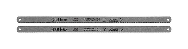 Great Neck 12 in. Bi-Metal Hacksaw Blade 32 TPI 2 pk - Intensery