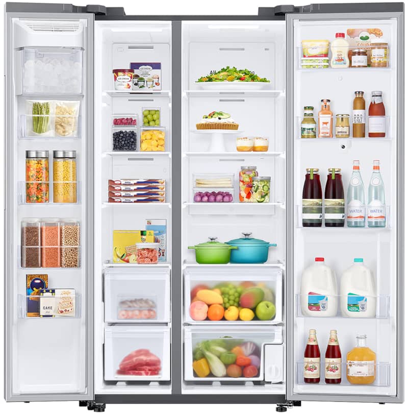 ADA 27.3 Cu. Ft. Fingerprint Resistant Stainless Steel Smart Side-By-Side Refrigerator With Family Hub - Intensery