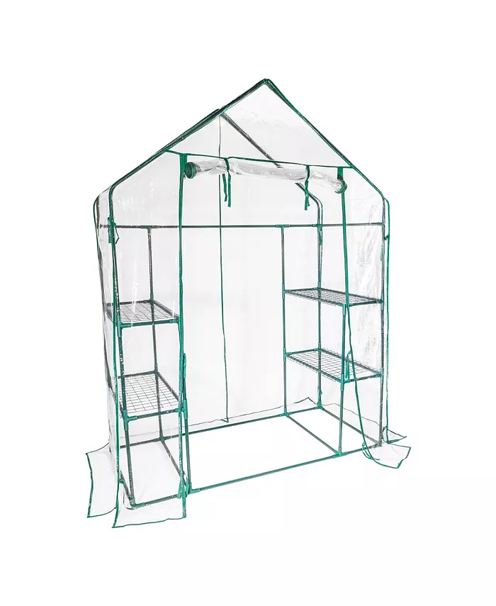 Garden Elements Personal Plastic Indoor Outdoor Standing Greenhouse For Seed Starting and Propagation， Frost Protection Clear， Medium， 56 Inches x 29 - Intensery