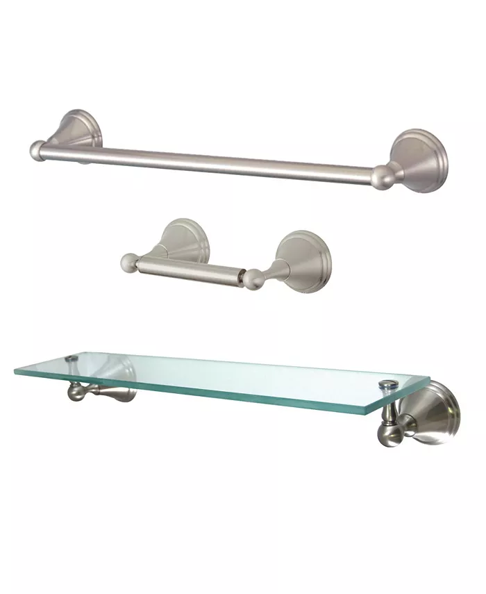 Kingston Brass Governor 3-Pc. Bathroom Accessories Set in Nickel - Intensery
