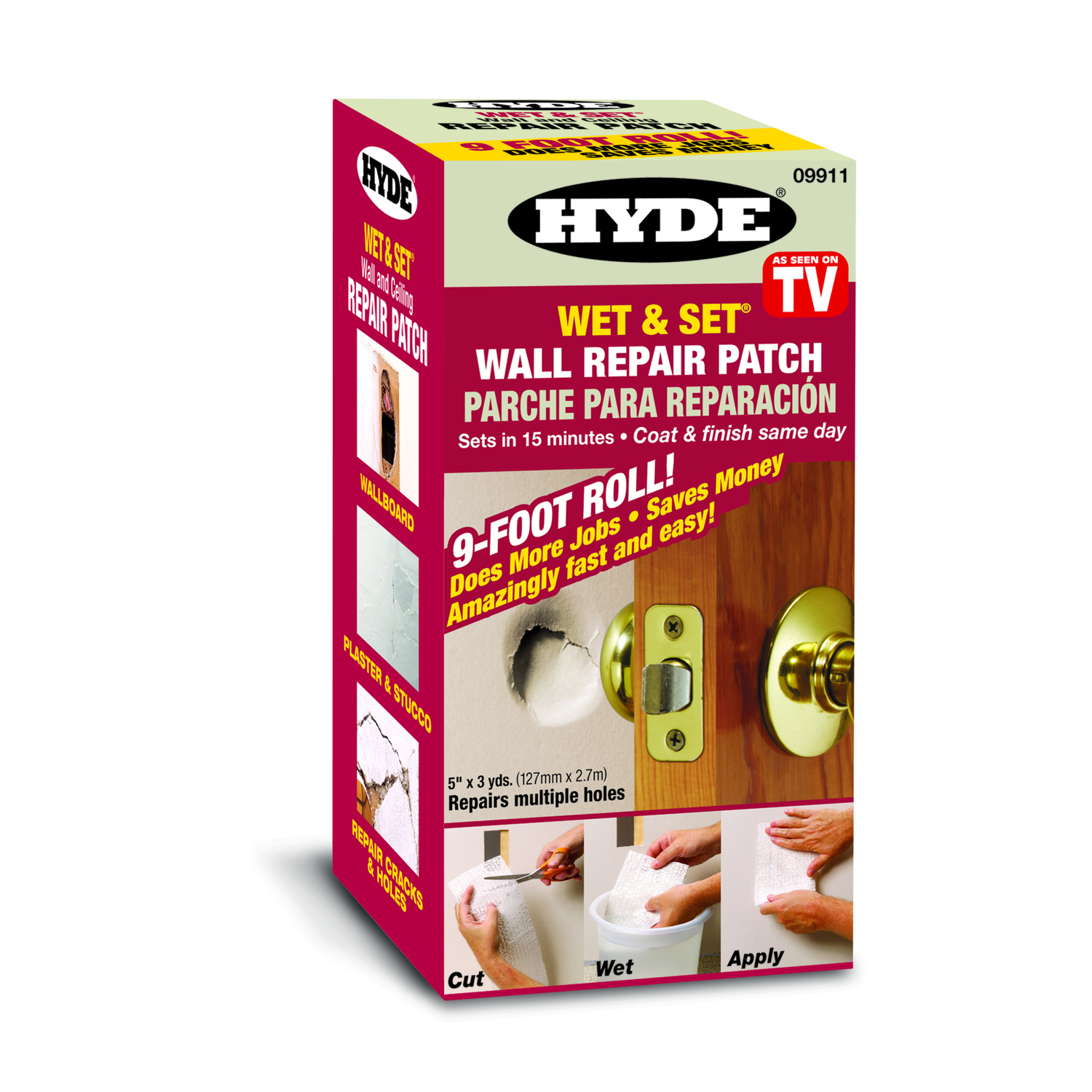 Hyde 9 ft. L X 5 in. W Composite White Wet \u0026 Set Wall and Ceiling Repair Patch - Intensery