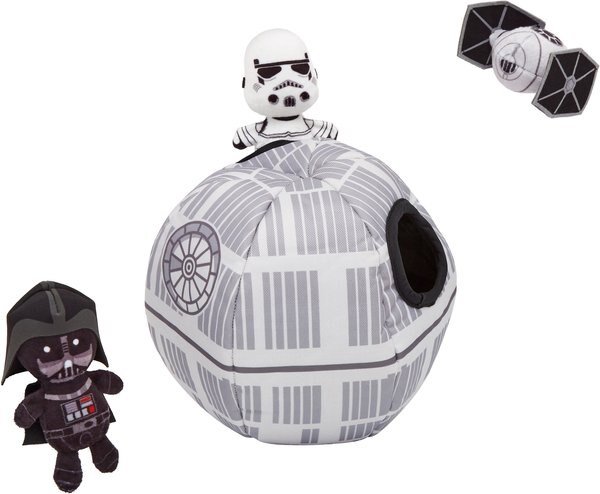 STAR WARS DEATH STAR Hide and Seek Puzzle Plush Squeaky Dog Toy - Intensery