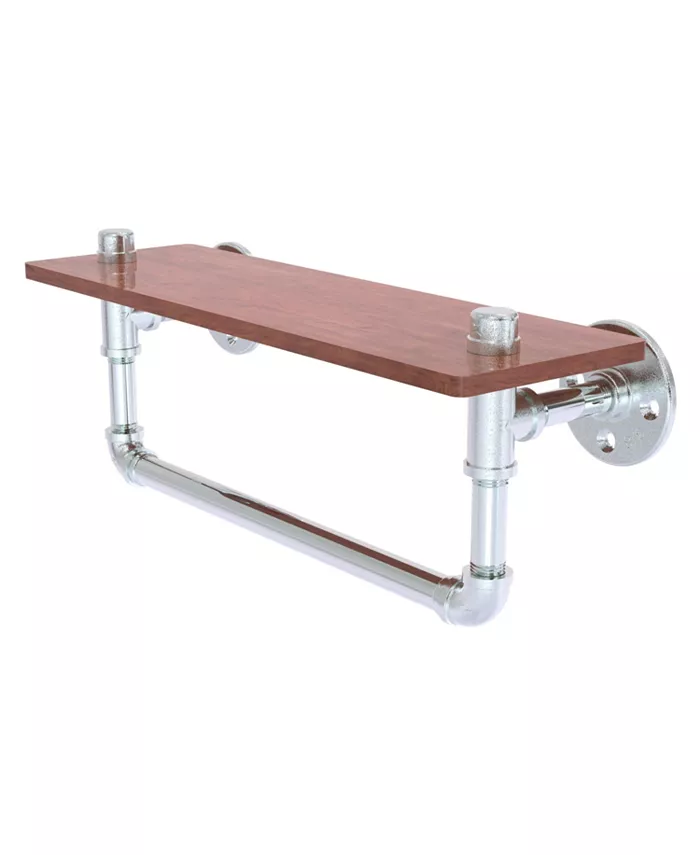 Allied Brass Pipeline Collection 16 Inch Ironwood Shelf with Towel Bar - Intensery