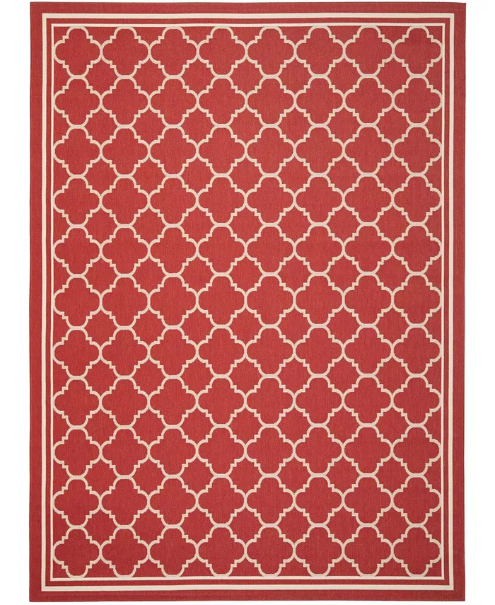 Safavieh Courtyard Red and Bone 9' x 12' Outdoor Area Rug - Intensery