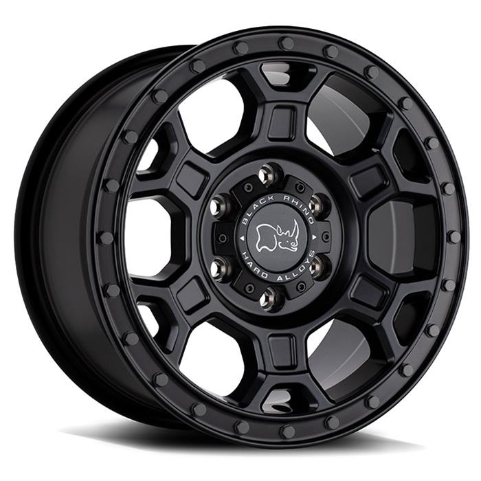 Black Rhino Wheels 1680MHL386130M84 Black Rhino Midhill Matte Black with Gunmetal Bolt Wheels - Intensery