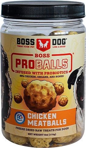 Boss Dog Proballs Chicken Meatball Freeze Dried Dog Treats - 3 oz - Intensery
