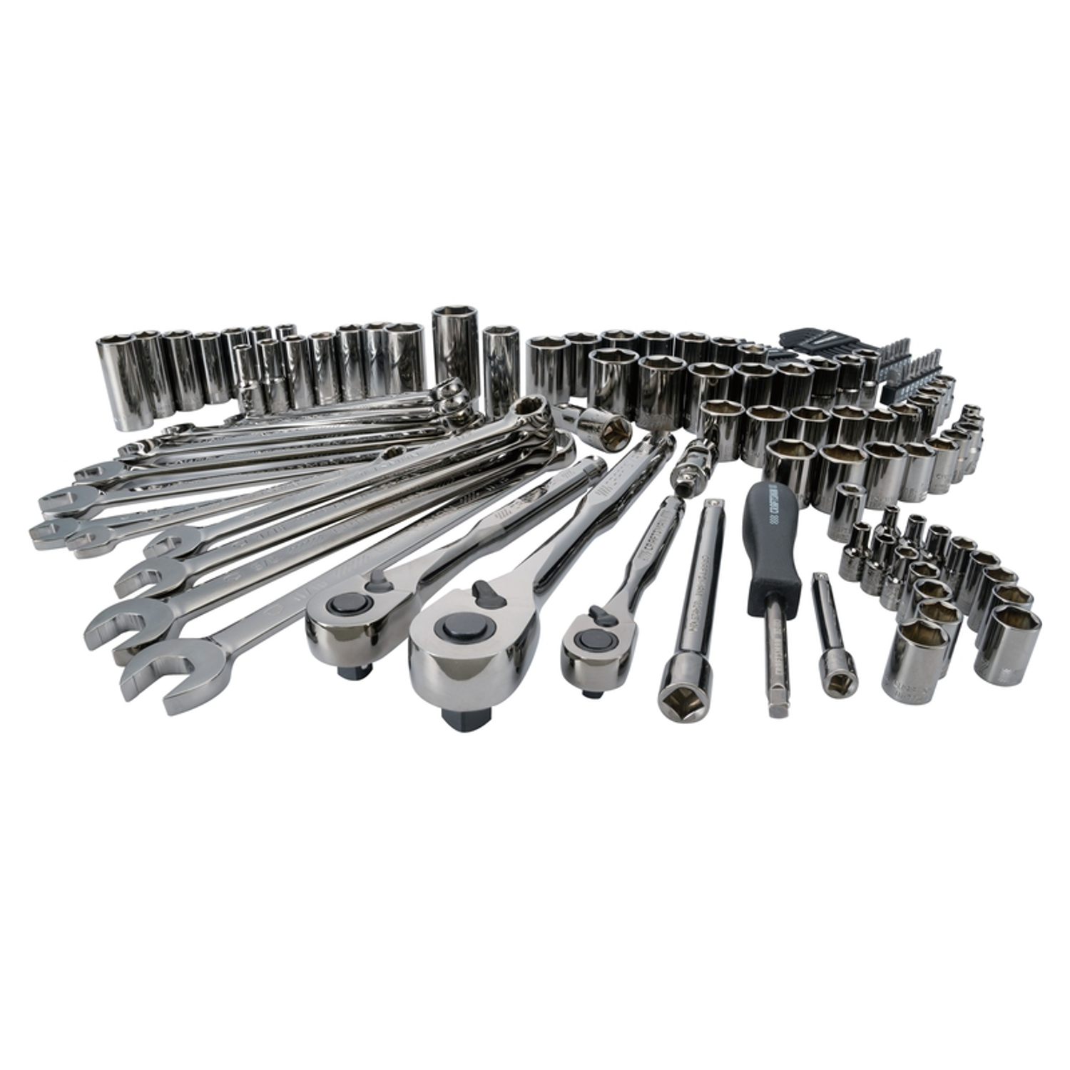 Craftsman 1/4， 3/8 and 1/2 in. drive Metric and SAE 6 Point Mechanic\u0027s Tool Set 121 pc - Intensery