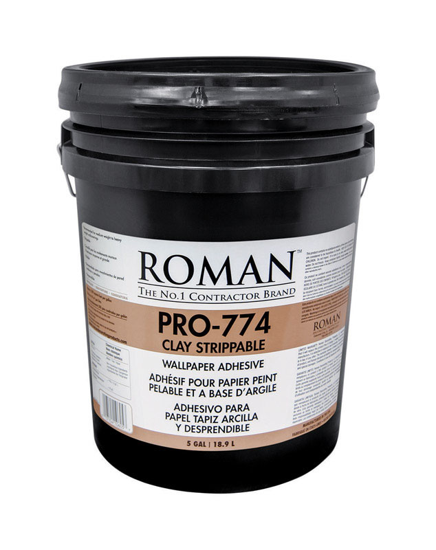 Roman PRO-774 High Strength Clay/Modified Starches Adhesive 5 gal - Intensery
