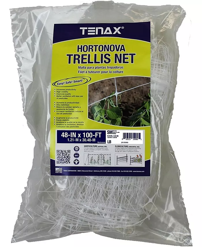 Tenax Hortonova Plastic Plant Trellis Net， White 4' x 100' - Intensery