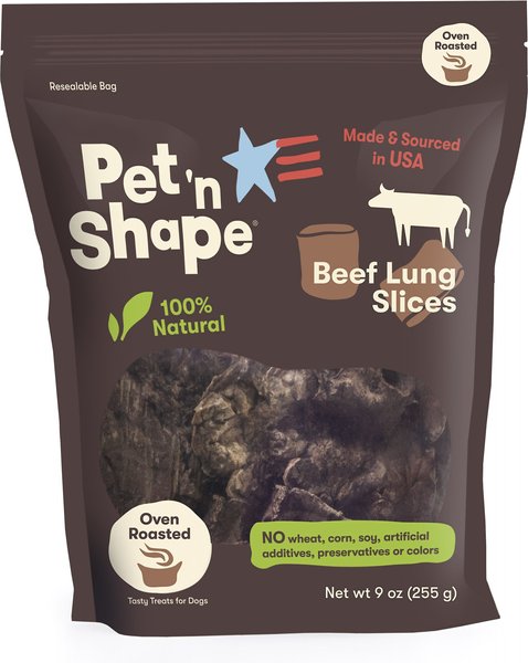 Pet 'n Shape Beef Lung Slices Dog Treats， 9-oz bag - Intensery