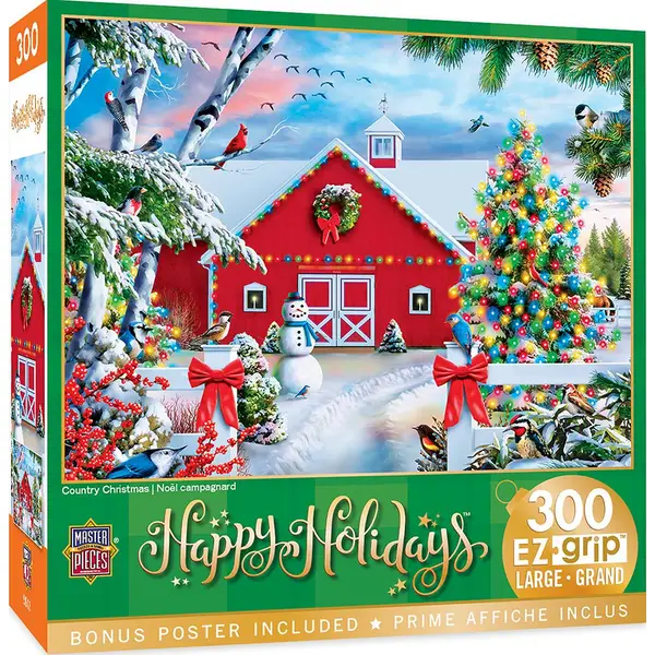 Masterpiece Puzzle 300-Piece Holiday Country Christmas EzGrip Puzzle - Intensery