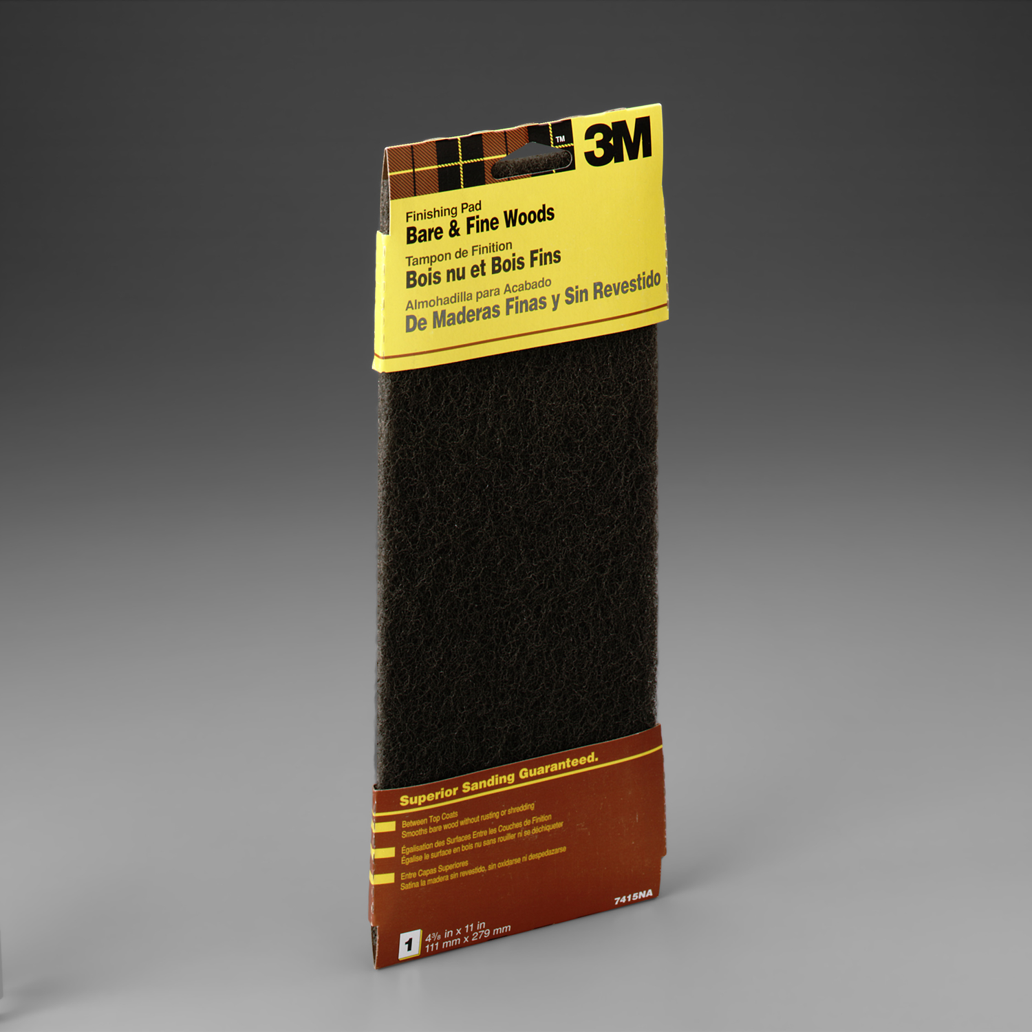 3M 11 in. L X 4-3/8 in. W Fine Heavy Duty Hand Sanding Pad - Intensery