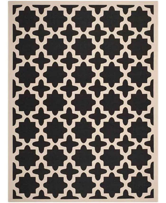 Safavieh Courtyard Black and Beige 9' x 12' Sisal Weave Outdoor Area Rug - Intensery