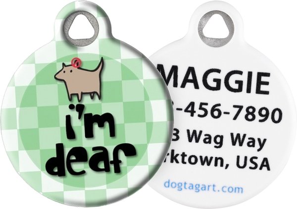 Dog Tag Art I'm Deaf Personalized Dog and Cat ID Tag - Intensery