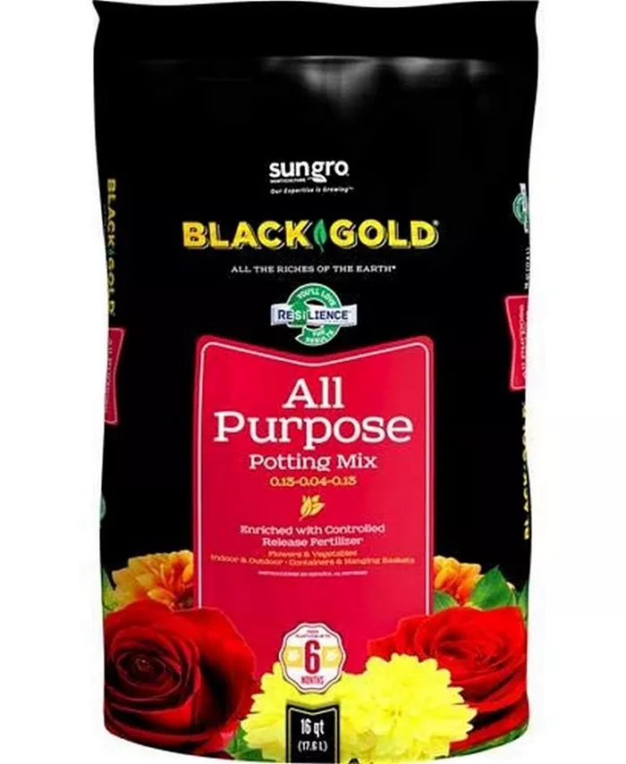 Black Gold All Purpose Potting Soil with RESiLIENCE - 16qt - Intensery