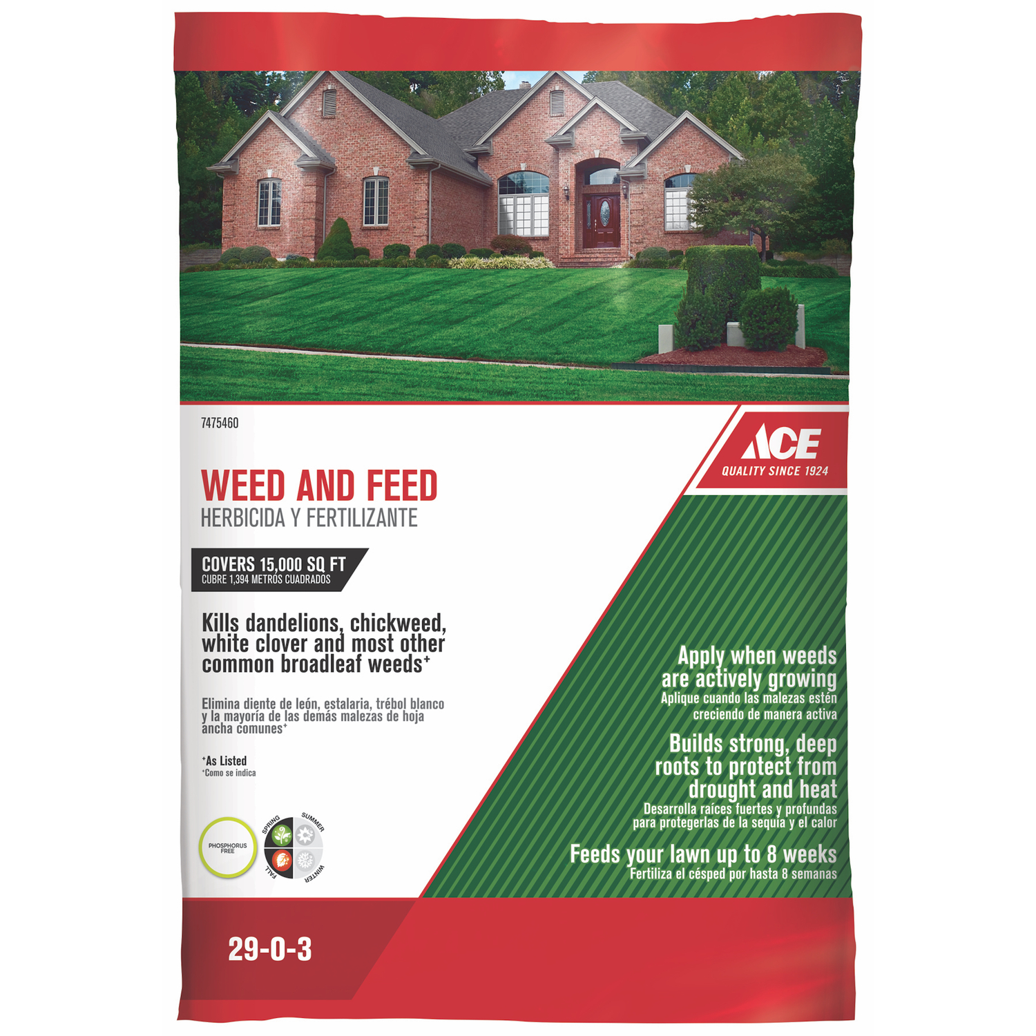 Ace Weed \u0026 Feed Lawn Fertilizer For All Grasses 15000 sq ft - Intensery