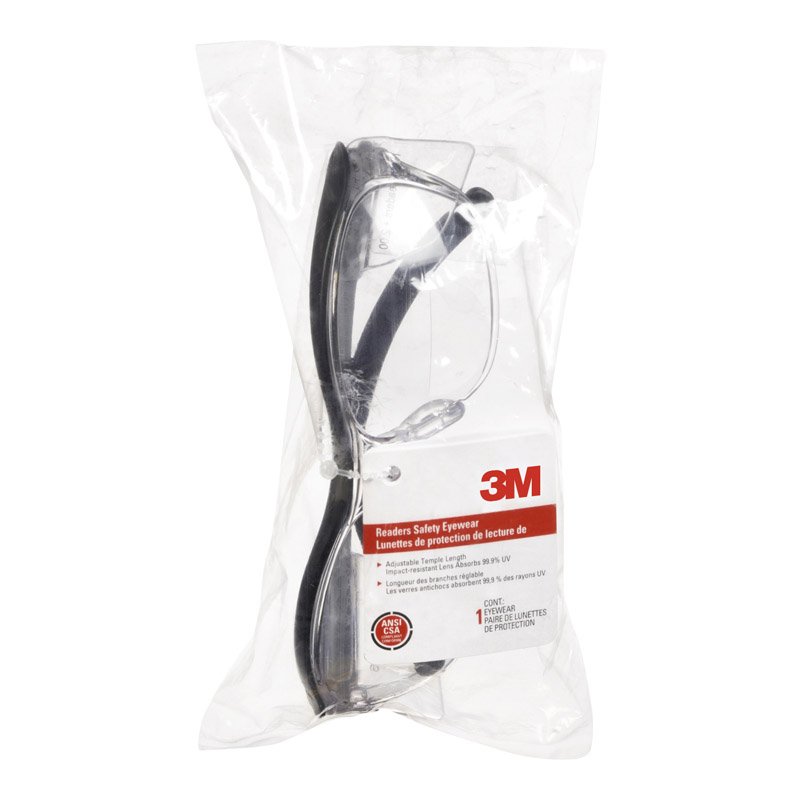 3M Anti-Fog Safety Readers Clear Lens Black Frame 1 pc - Intensery