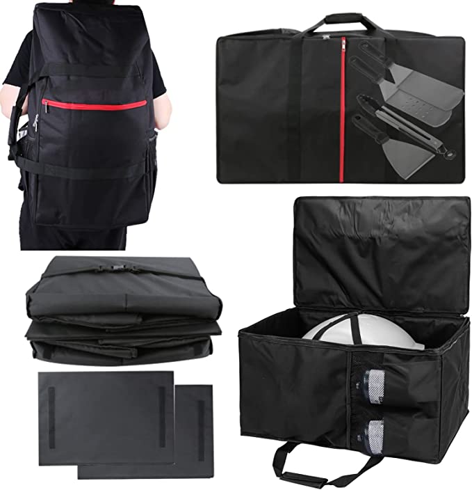 Grill Carry Bag & Backpack for Weber Q200 Q220 Q2000, Q2200, Pit Boss, CharBroil and More Grill, Collapsible Outdoor Camping Grill Tools Bag - Intensery
