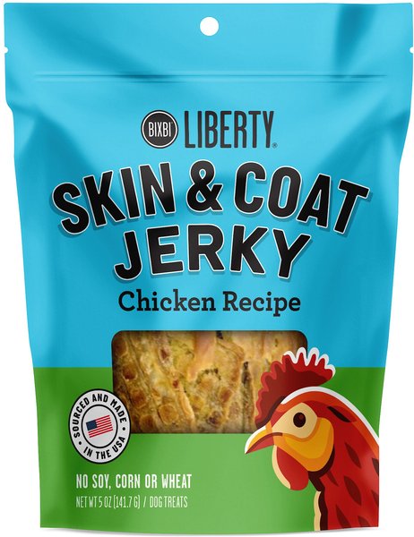 BIXBI Liberty Skin and Coat Chicken Grain-Free Jerky Dog Treats - Intensery