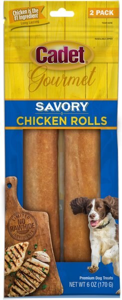 Cadet Gourmet Savory Chicken Rolls Dog Treats， 2 count - Intensery