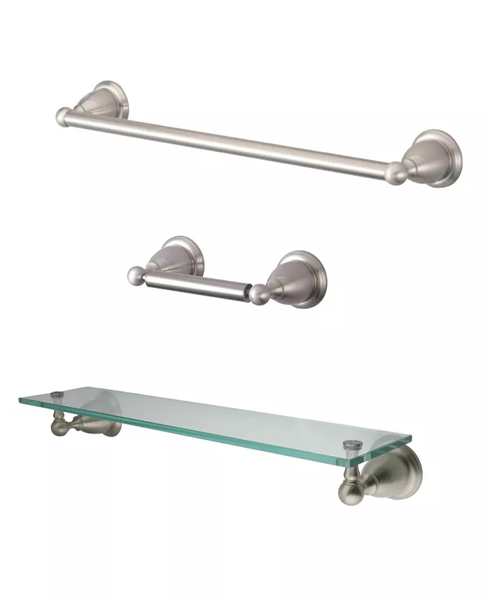 Kingston Brass Heritage 3-Pc. Bathroom Accessories Set in Brushed Nickel - Intensery