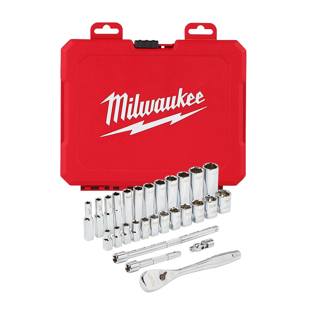 Milwaukee 1/4 in. Drive 28 pc. Ratchet and Socket Set - Metric 48-22-9504 from Milwaukee - Intensery