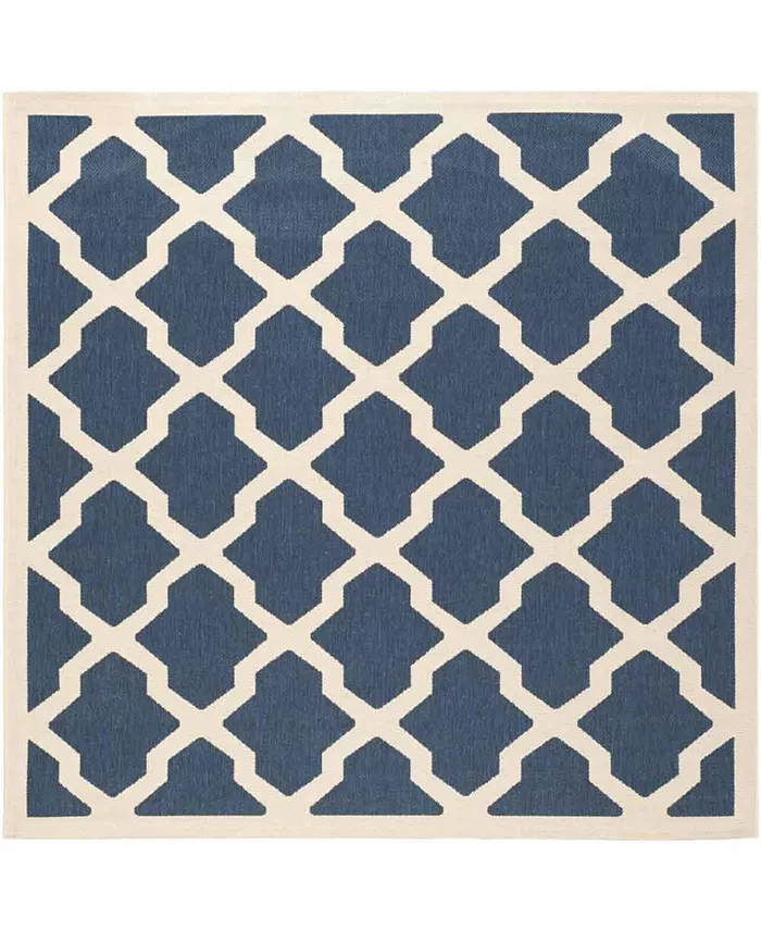 Safavieh Courtyard Navy and Beige 4' x 4' Sisal Weave Square Outdoor Area Rug - Intensery