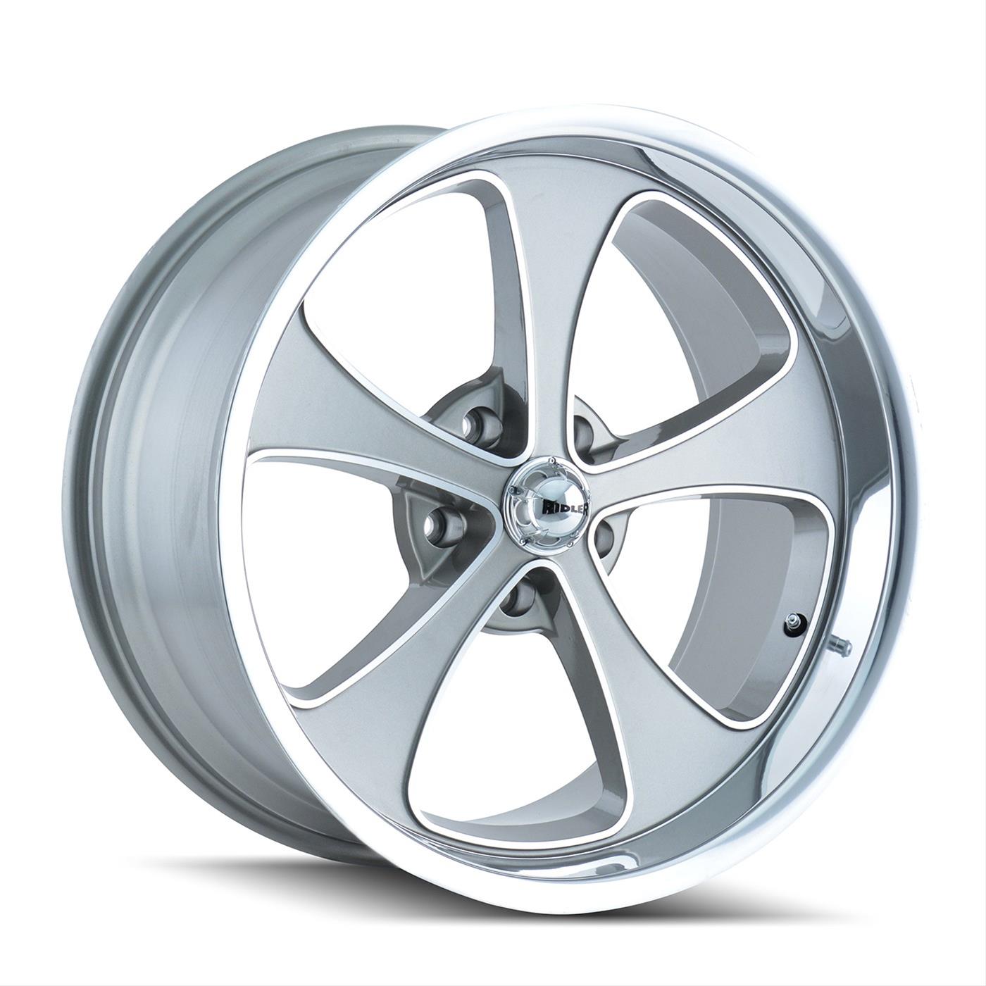 Ridler 645-8865GP Ridler 645 Series Matte Gray with Polished Lip Wheels - Intensery