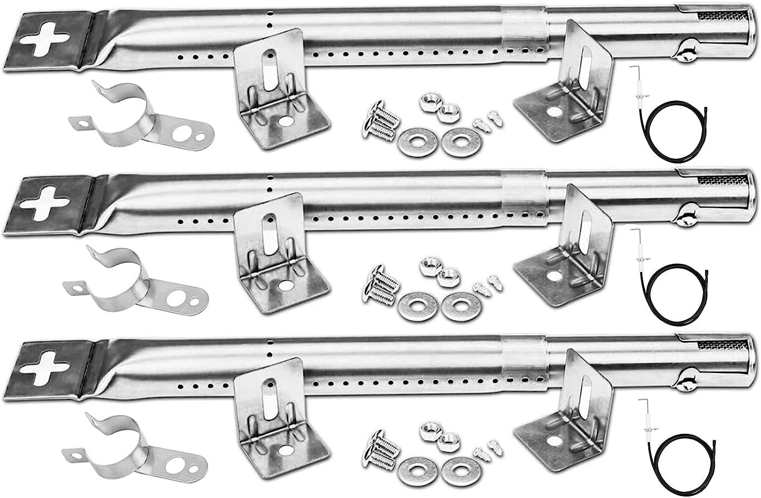 Burners Kit for Char-Broil 461320507, 463770915, 466250511, 466250512, 466721912 Commercial Series 3 Burner Gas Grill Models - Intensery