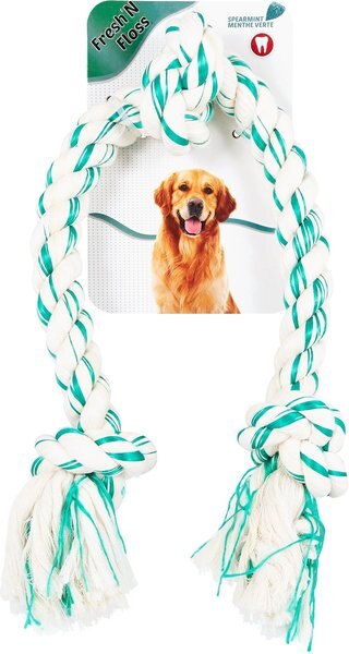 Booda Fresh N Floss Spearmint 3-Knot Rope Dog Toy - Intensery