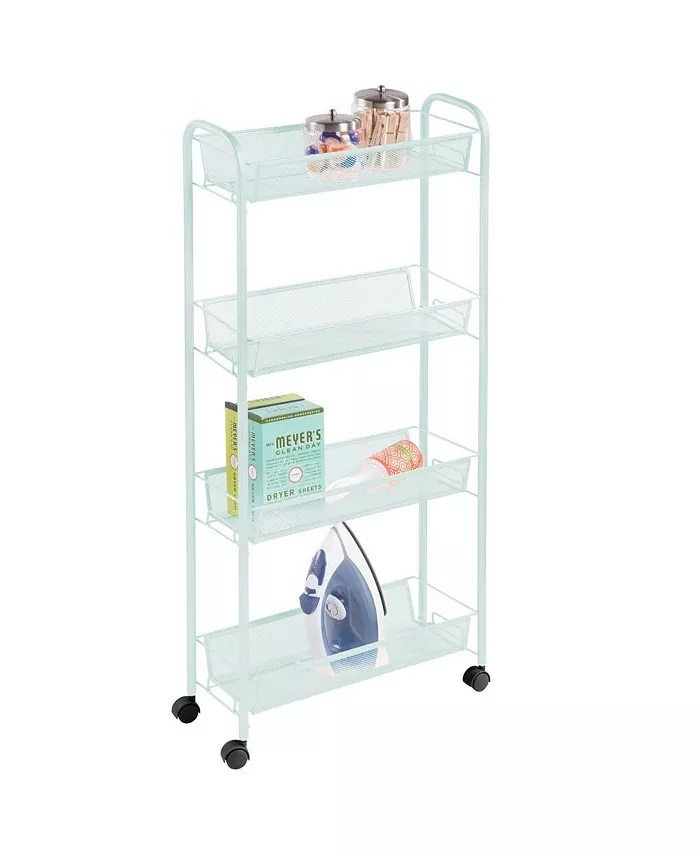 mDesign Portable Metal Rolling Laundry Cart - Intensery