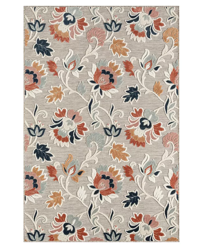 LR Home Vance VERND82105 5' x 7' Outdoor Area Rug - Intensery