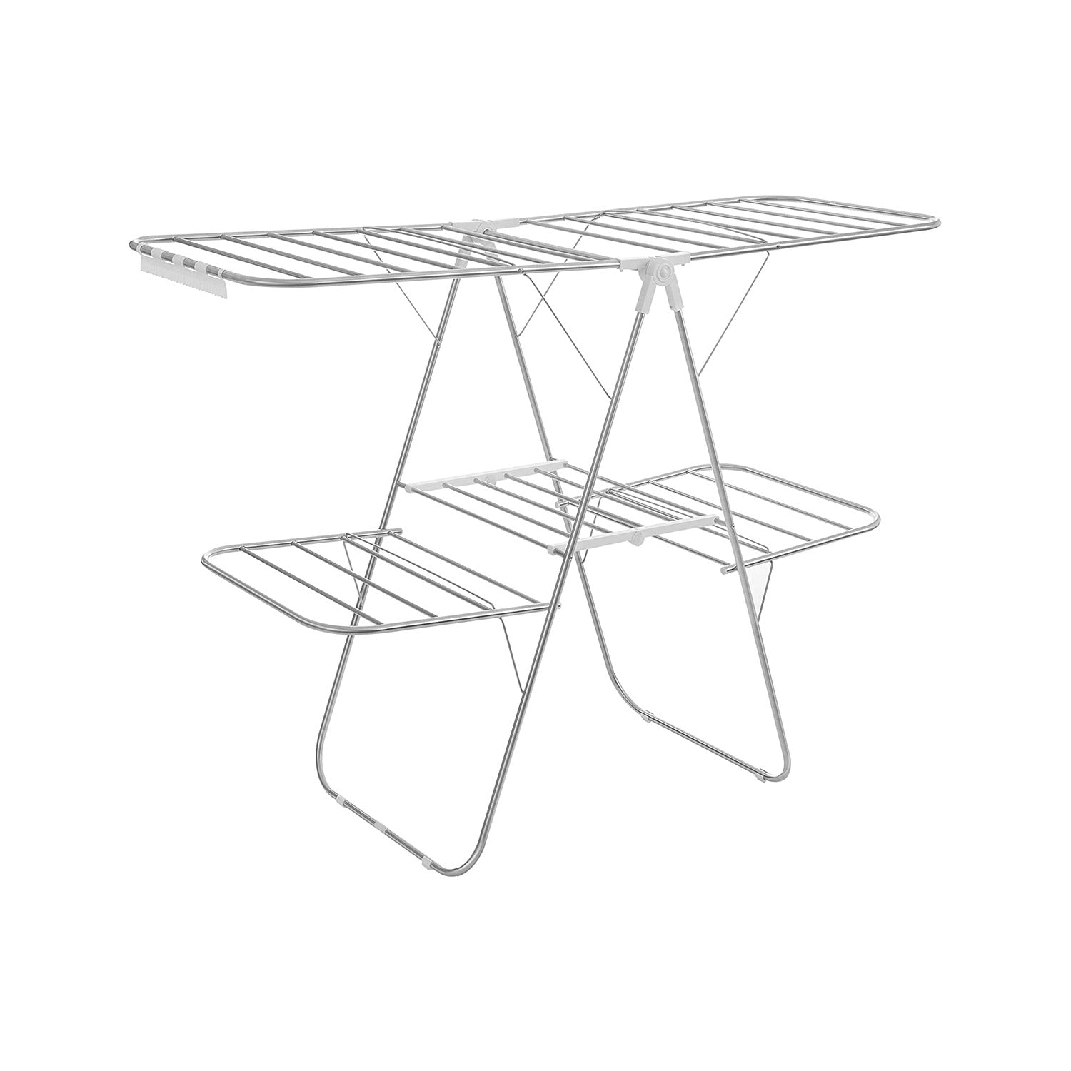 SONGMICS 2-Level Foldable Clothes Drying RackSilve + White - Intensery
