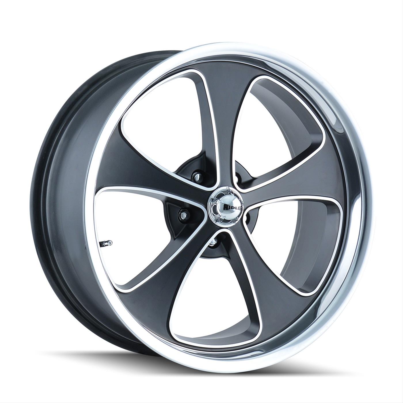 Ridler 645-7761MBP Ridler 645 Series Matte Black with Polished Lip Wheels - Intensery