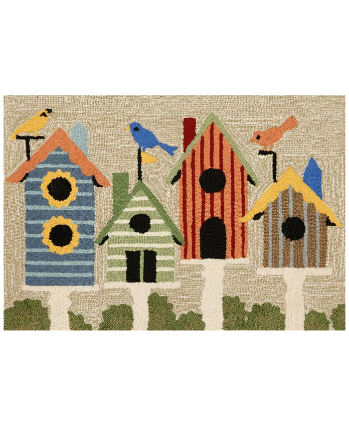 Liora Manne' Liora Manne Front Porch Indoor Outdoor Birdhouses Multi 2' x 3' Area Rug - Intensery
