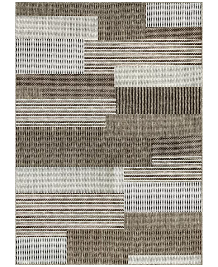 Couristan Monaco Starboard Grey-Sand Indoor Outdoor Area Rug Collection - Intensery