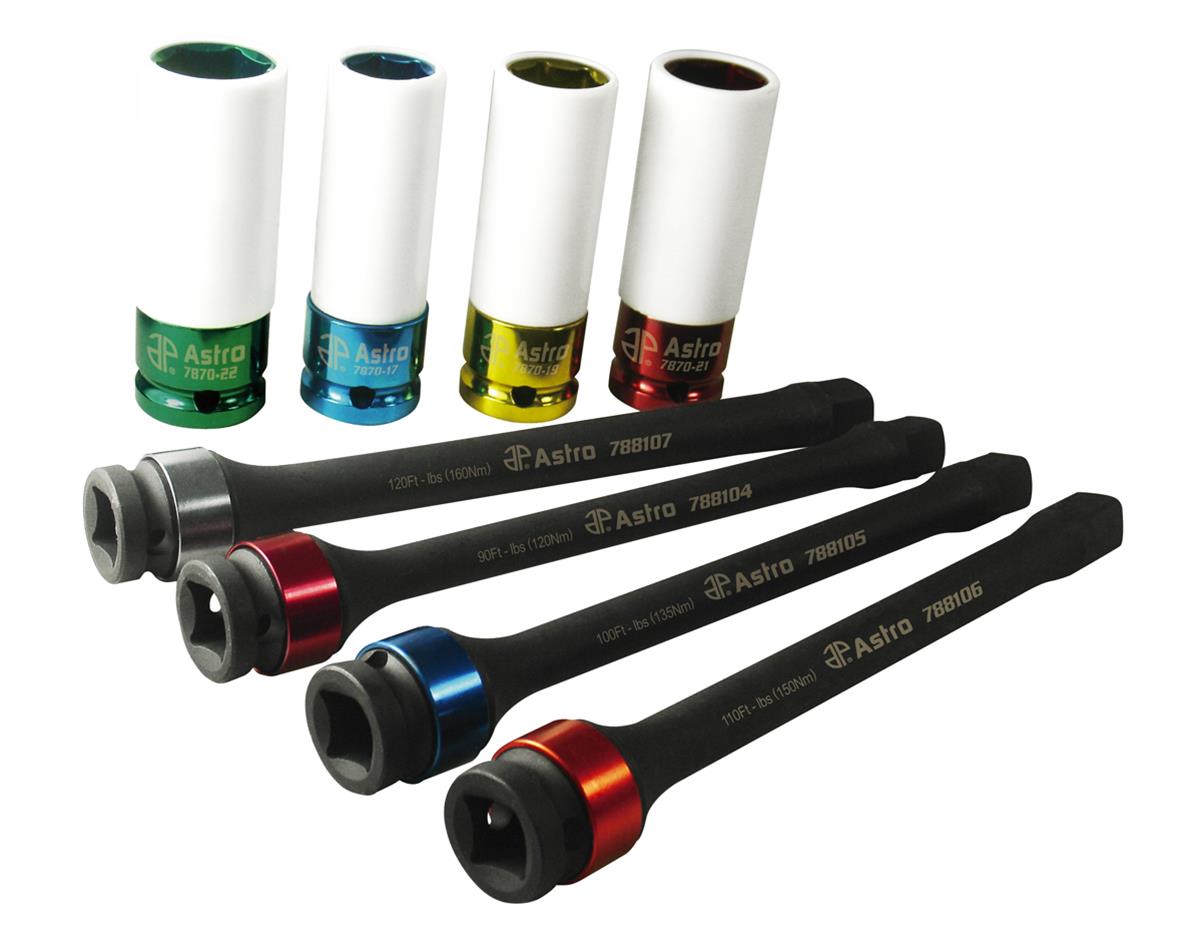 Astro Pneumatic Tool Company 78818 Astro Pneumatic Tool Company Torque Limiting Extension and Protective Impact Socket Combo Sets - Intensery
