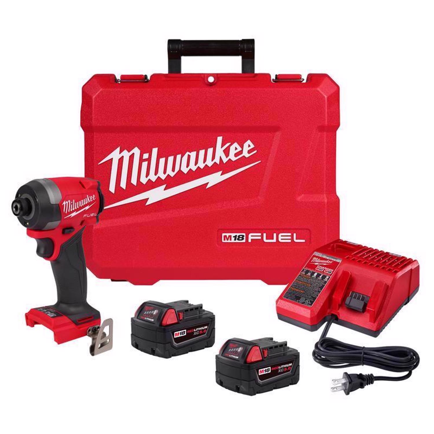 Milwaukee M18 FUEL 18 V 1/4 in. Cordless Brushless Impact Driver Kit (Battery \u0026 Charger) - Intensery