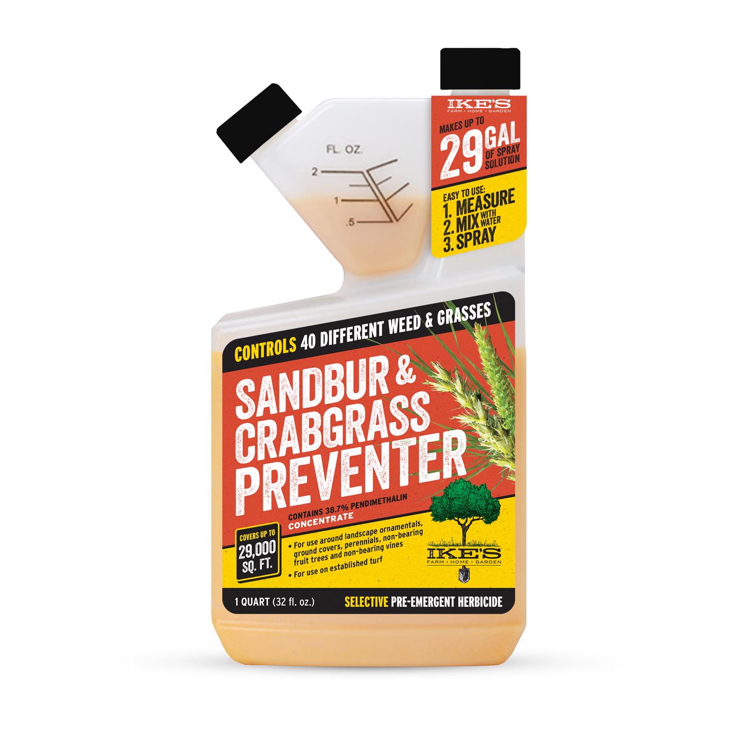 Ike\u0027s Sandbur \u0026 Crabgrass Preventer Concentrate 1 qt - Intensery