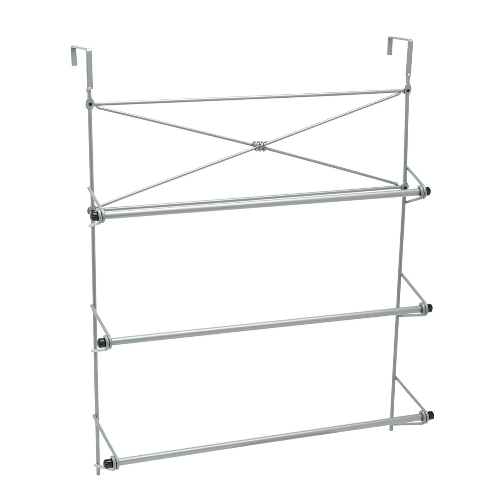 Zenith Towel Rack Over The Door Cross Style  Satin Nickel Steel - Intensery
