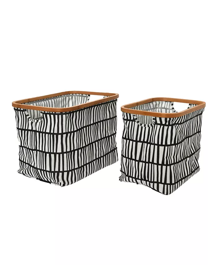 Household Essentials Bamboo Rimmed Basket Set - Intensery