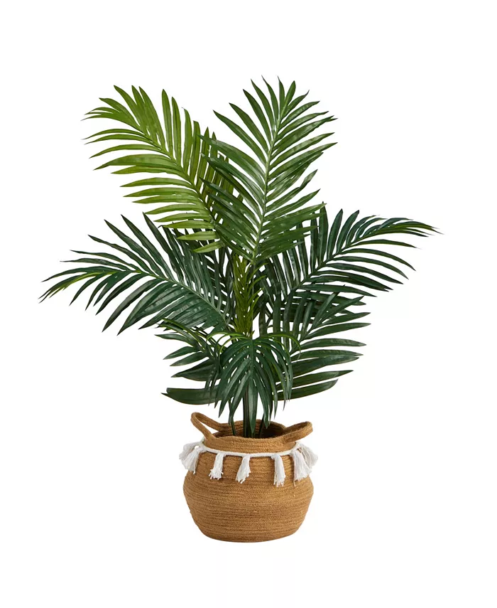 Nearly Natural 4' Kentia Palm Artificial Tree in Boho Chic Planter - Intensery