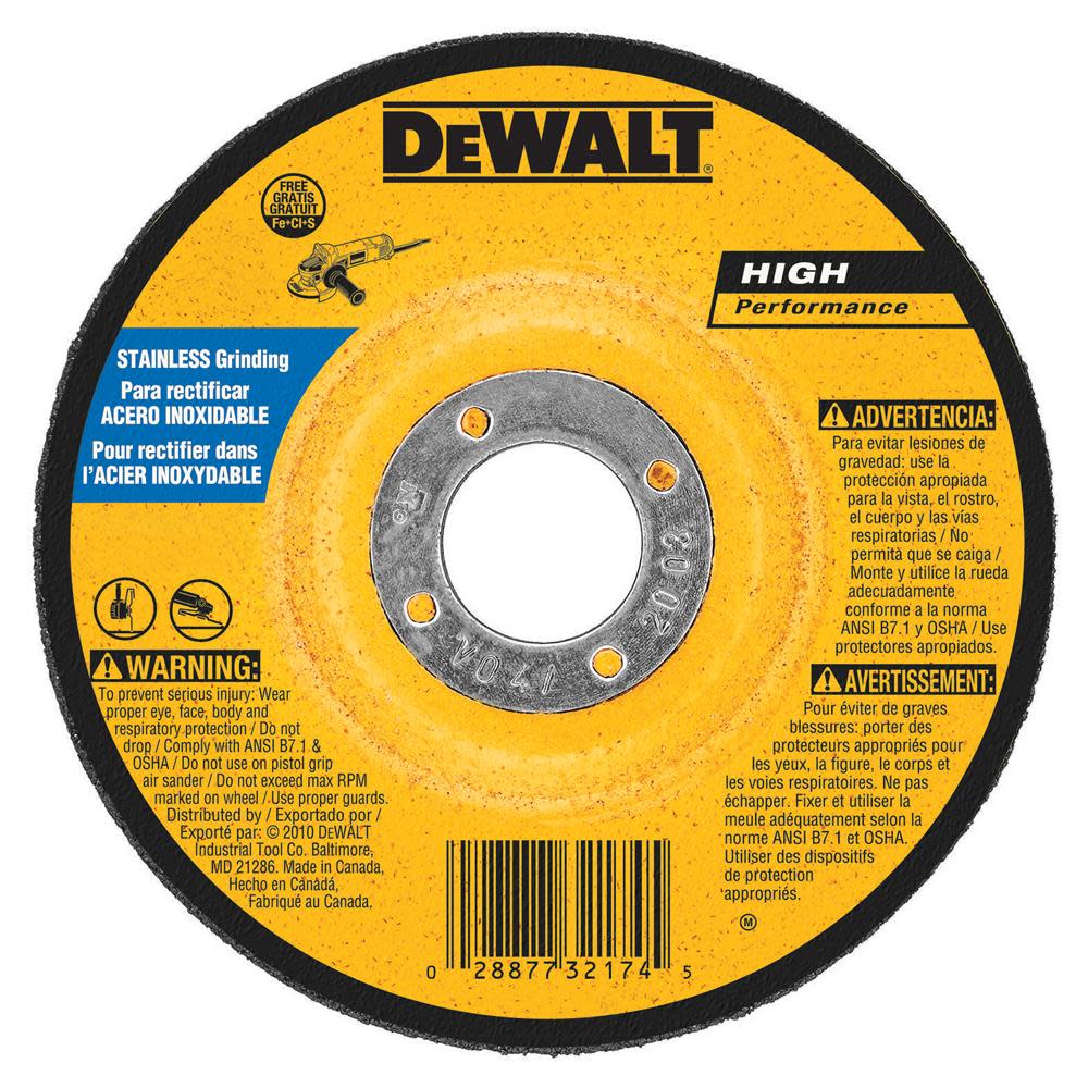 DEWALT 4 In. x 1/4 In. x 5/8 In. Stainless Steel Wheel DW8410 from DEWALT - Intensery
