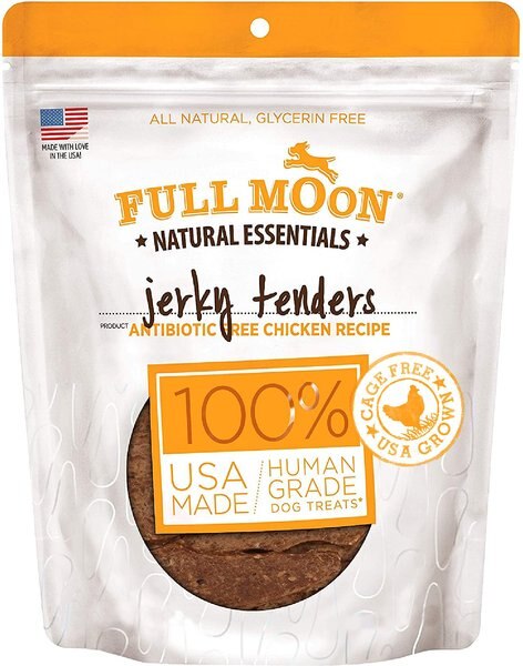 Full Moon Natural Essentials Jerky Tenders Chicken Recipe Human-Grade Dog Treats， 26-oz bag - Intensery