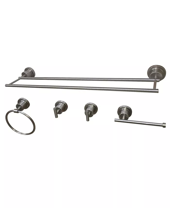 Kingston Brass Concord Mondern 5-Pc. Bathroom Accessory Set in Brushed Nickel - Intensery